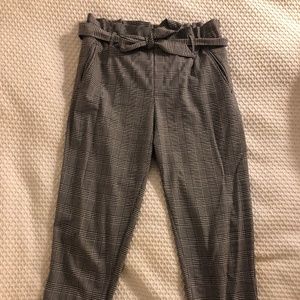 Zara Checkered Plaid Tie Waist Pants - Size M